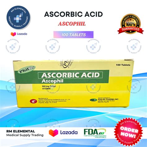 ascorbic acid ascophil|Ascorbic Acid 500 mg .